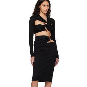 CHRISTOPHER ESBER Orbit Embellished Midi Skirt in Black NWT